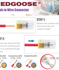 Step-by-step instructions for using push in wire connector 100 pack 20 12 AWG wire nuts splice terminals 2 port 50 pcs and 4 port 50 pcs