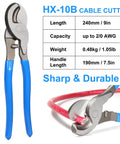 Heavy Duty Battery Cable Crimp Tool With Six Die Set For AWG 10 To One Zero Gauge And 6mm2 To 50mm2 Pro Grade Lug Crimper