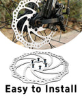 180mm Stainless Steel Disc Brake Rotor with 6 Bolts and T25 Torx Wrench for Mountain Road Bike MTB BMX Bicycle