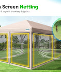10x20 Pop Up Screened Canopy Tent With Mosquito Netting, Portable Easy Up Outdoor Screen House Shelter for Patio