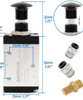 3 Way 2 Position Pneumatic Hand Valve With Handy Manual Control, One Quarter Inch PT Port, Normally Closed, 3 Port Valve, Cv 0.89