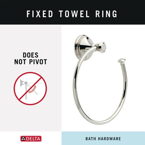 Hand Towel Holder Square Ring in Polished Nickel Wall Mounted for Kitchen and Bathroom Space Saving Towel Rack Fixed Design