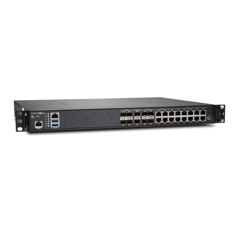 Heavy Duty Network Security Firewall Appliance With 16 Port Gigabit Ethernet And 10G Uplink in sleek black design, for business server use.