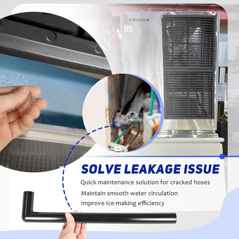 Ice Machine Water Hose Replacement For 4A1551-03 Spray Tube Rubber Hose C for Hoshizaki ice makers, shown with leak solutions.