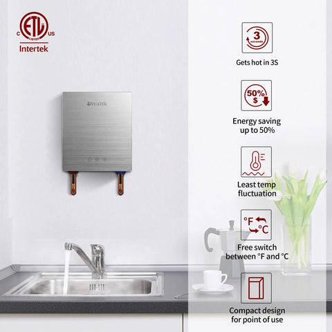 Tankless Electric Water Heater On Demand With Smart Control Instant Hot Water At Point Of Use 240V 6.5kW for faucets above sink