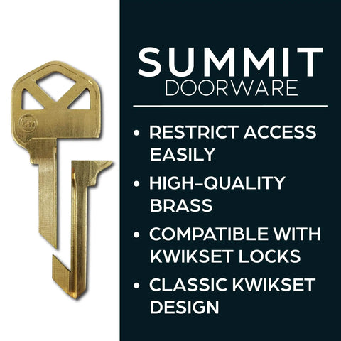Brass Kwikset lockout key, ideal for landlords, pros, and emergencies. Lockout Key For Kwikset Door Locks Lifesaver For Pros And Landlords.