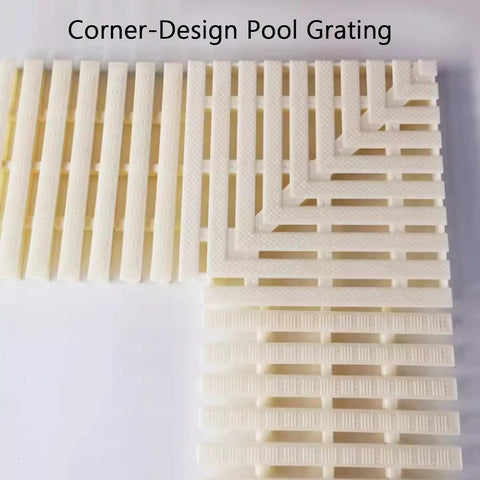 Heavy Duty Right Angle Pool Drain Grate Set Of Two, 90 Degree Corner Bath Floor Drain Cover shown in corner design.