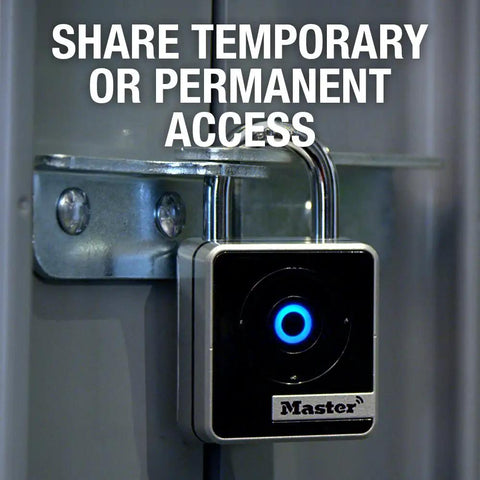 Indoor Bluetooth Padlock For Lockers And Storage With Smartphone Unlock And Keypad Backup Compact Two Inch Wide on locker