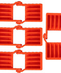 4 Piece Ratchet Woodworking Strap Clamp Blocks Set for quick fix band clamps, orange polygon design, woodworking accessories.