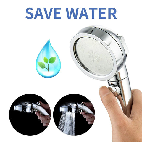 High Pressure Handheld Shower Head With On Off Switch Detachable Hose And 3 Spray Modes Shower Massager Pause Button For Water Saving Chrome