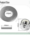 MKP-34 Prop Nut Kit For Minn Kota Trolling Motors Shear Pin 1865019 with dimensions of prop nut, washer, and shear pin.