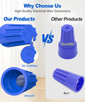 Comparison of UL certified wire nut from 310 Piece Wire Nut Assortment Kit With Spring Loaded Caps versus uncertified competitor.