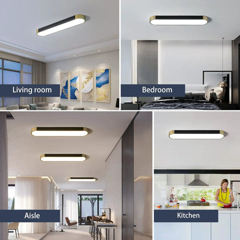 Modern Acrylic Linear LED Ceiling Light With Remote Control 36W 2160 Lumens Eye Protection Design installed in various rooms