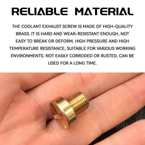 Premium Brass Radiator Coolant Expansion Tank Bleeder Screw With Heavy Duty Rubber O Ring Direct Drop In Swap Replacement For Oem 17111712788 Compatible With Bmw X3 X5 Z3 Z4 No Sweat Install held in hand