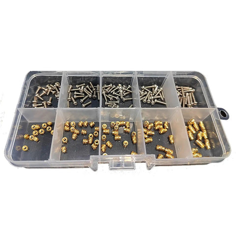 Top Shelf M2.5 Brass Threaded Inserts And Stainless Steel Screws Kit Heat Hot Melt Knurled Embedment Set For 3D Prints And Diy Mods Zero Hassle Setup Rock Solid Hold Boss Grade Metal Fasteners