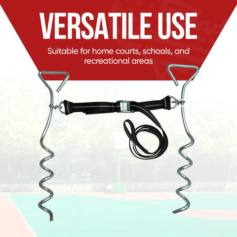 Heavy Duty Basketball Hoop Anchor Tie Down Kit For Secure Court Setup Ground Stakes Trampoline Anchors Easy One Piece Installation