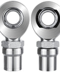 Heavy Duty 1.25 Inch Chromoly Rod End Heim Joint Kit with Right And Left Hand Threads, view of bearings and jam nuts.