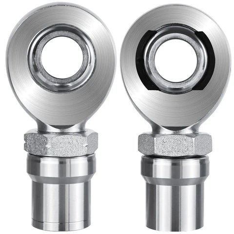 Heavy Duty 1.25 Inch Chromoly Rod End Heim Joint Kit with Right And Left Hand Threads, view of bearings and jam nuts.