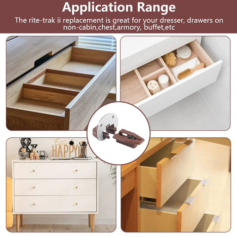 Heavy Duty Drawer Slide Replacement Kit Boasts Six Bulletproof Tracks And Heavy Gauge Steel Brackets For Super Smooth Glide designed for dressers and cabinets.