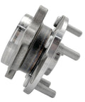 Heavy Duty Front Wheel Bearing Hub Assembly For Toyota Rav4 2006 To 2018 showcasing side view with metal finish and mounting bolts.