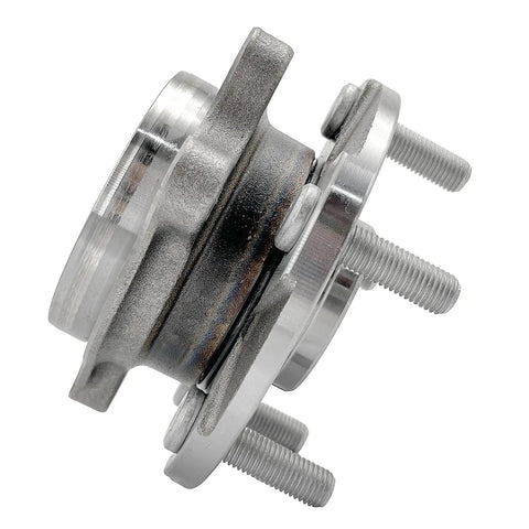 Heavy Duty Front Wheel Bearing Hub Assembly For Toyota Rav4 2006 To 2018 showcasing side view with metal finish and mounting bolts.
