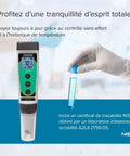 Waterproof Pocket pH Tester 30 With Wide pH Range From Minus One To Fifteen And Temperature Range From 0 To 50 Celsius Compact Handheld Meter For Home Lab Aquarium Hydroponics Field Use Easy Read Display on lab sample