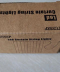 Box packaging of Multicolor USB Curtain Lights With Eight Modes For Indoor And Outdoor Decor, brand printed on top.