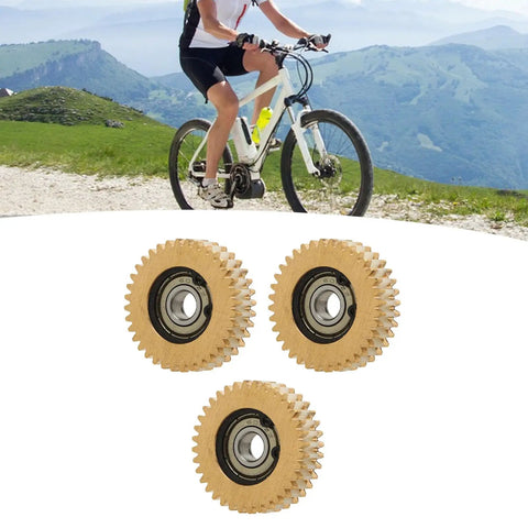 Electric Scooter Copper Motor Gear Set 38mm 3 Pack with mountain biking background