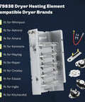 Dryer Heating Element Replacement For Roper And Whirlpool That Fits Like A Charm Easy Install 2406028 W10724237 parts layout