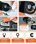 Four Pack Carbide Tipped Oscillating Multi Tool Blades For Cutting Embedded Nails Flush Wall Touch Ups Remodels Built Tough To Handle Daily Grind Without Folding Or Chipping, showing Dremel and Bosch adapter fittings.