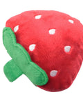 Handcrafted Plush Strawberry Dog Chew Toy Featuring Hella Durable Stitching Super Bright Red Interactive Cat Scratcher For Dope Playtime Premium Pet Plaything, bright red plush, round shape.