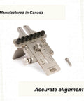 One Quarter Inch Stainless Steel Doweling Jig With Angle Guide For Edge Face And Corner Dowels Precision Woodworking Joinery Tool Built Tough Workhorse For Fast Accurate Alignments, displayed from side view highlighting scale markings and steel construction.
