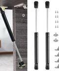 vrbabies 2-pack 10in gas struts for cabinet lids; black cylindrical bodies with silver rods and mounting hardware