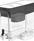 Slim Water Filter Dispenser For Home Use 35 Cup Pitcher With 200 Gallon Long Life Filter Reduces Chlorine PFOA PFOS And More BPA Free Black