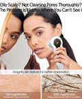 Pro Grade Skin Hair Analyzer With Dual Lens Precision Detection 50X Skin Lens And 200X Hair Follicle Mirror, handheld white device