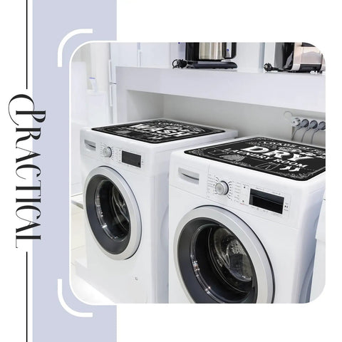 2 Pack Black Washer And Dryer Top Covers Non Slip Dustproof Pads 26.5 Inch Quick Dry Absorbent Mat on appliances