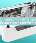 Four Slick Ultrasonic Cleaner Racks With Fine Mesh Weave inside a cleaning machine for scrubbing tiny gears and watch parts.