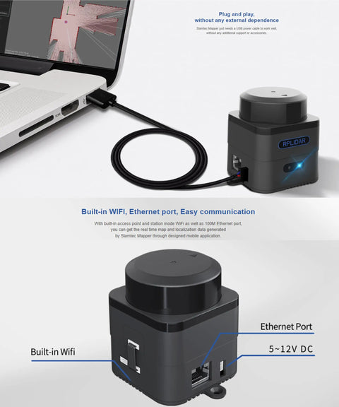 RPLIDAR M2M3 2D 360 Degree Lidar Sensor For Robots And Drones 40 Meter Range 130ft High Accuracy Mapping ROS SLAM Ready