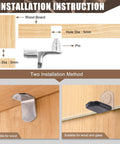 Installation methods for 237 Piece Shelf Pins Kit with Nickel Plated Metal Pins, Black Rubber Sleeves for cabinets, bookshelves.