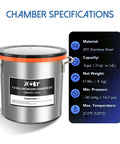 PB Motor Tech 9 Gallon stainless steel vacuum chamber with tempered glass lid