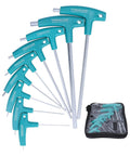 Chilled T Handle Hex Wrench Set with 9 Double Head Chrome Steel Keys Featuring Non Slip PP Grip For Home Furniture Repair And Auto Maintenance In Cool Storage Bag, 9-piece set