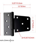 3.5 Inch Shed Hinges Square Barn Door Hinges Heavy Duty Gate Hinges Black Six Pack With Screws Included Durable Iron