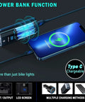 Beast Mode 8000 Lumen Bike Lights For Night Riding With 3 LED Front Lights, High Beam Low Beam, Type C Rechargeable as phone charger
