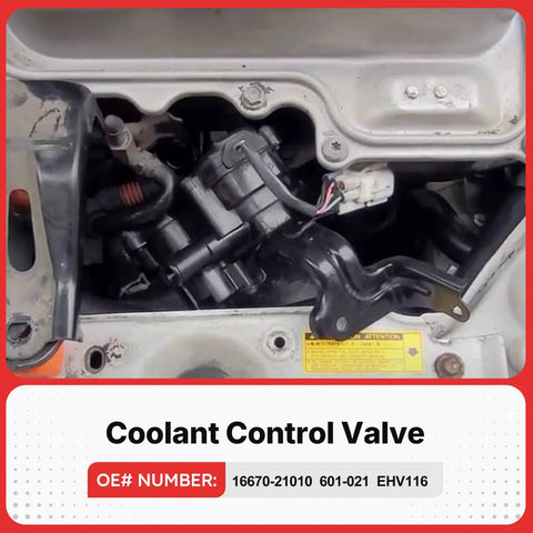 Direct Bolt On Coolant Control Valve For 2004 To 2009 Toyota Prius 1.5L viewed from the engine compartment, showcasing connections and fittings.