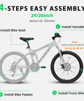 Assembly steps for Beefed Up Dual Suspension 24 Inch Mountain Bike With 21 Speed Disc Brakes Front Fork And Rear Shock Absorber.