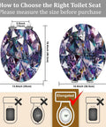 Diagram showing dimensions to help choose the right Elongated Toilet Seat Quiet Close Bathroom, with size measurements displayed.