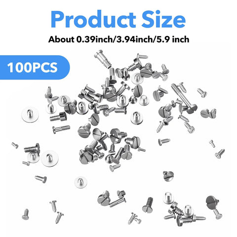 Straight Up Premium Watch Battery Clamp Screws Assortment Kit Hella Sturdy Stainless Steel Hardware No Hassle, 100 pieces