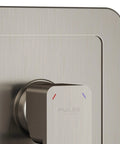 Tru-Temp Mixing Valve With Pressure Balance Rough-In Trim Kit 1/2 In NPT, Brushed Nickel, Square Plate Detail