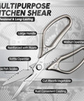 Heavy Duty Kitchen Shears Set For All Purpose Cutting And Food Prep Ultra Sharp Meat Scissors For Poultry Herbs And More Game Changer For Spatchcocking A Turkey And Holiday Cooking Durable Kitchen Tool Gift Ready, stainless steel shears with large handle