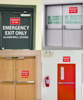 Badass 2 Pack 10X7 Emergency Exit Only Signs Heavy Duty Rust Free Aluminum installation on various doors.